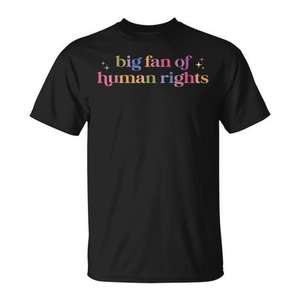T-shirt Big Fan Of Human Rights pour hommes, manches courtes, col rond, impression numérique, utilisation promotionnelle - Product Image 1