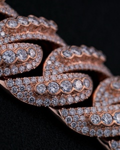 9K-<strong>14K</strong> <strong>Gold</strong> Double Row CVD Lab Grown Diamond Cuban <strong>Chain</strong> | IGI Certified Hip Hop Jewelry for Men (30% Deposit) - Product Image 4