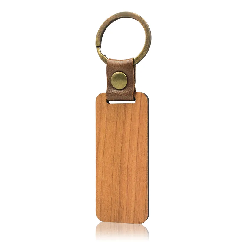 Wholesale Personalized Logo Plain Blank Sublimation Custom Round Wooden Keychain For Engraving In Bulk Wood Key Chain