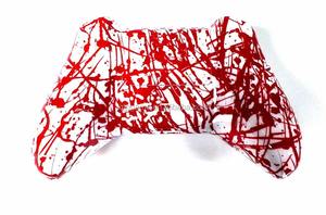 Carcasa de salpicadero de sangre para <span class=keywords><strong>Xbox</strong></span> One, reemplazo de controlador de salpicaduras de sangre Hydro Dipped, Kit de botón - Product Image 4