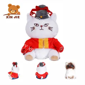 2024 новый продукт идея в китайском стиле кошка плюшевая игрушка мультяшный Кот плюшевая игрушка
