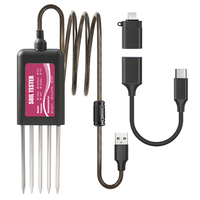 Testeur de sol intelligent 8-en-1, capteur de sol étanche IP68 avec surveillance par application pour l'humidité, la température, le pH, l'EC, l'analyse de la fertilité NPK