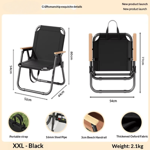 Chaise de camping pliable légère et portable, chaise longue de <span class=keywords><strong>plage</strong></span> confortable avec sangle de transport, chaise d'extérieur durable pour le camping - Product Image 5