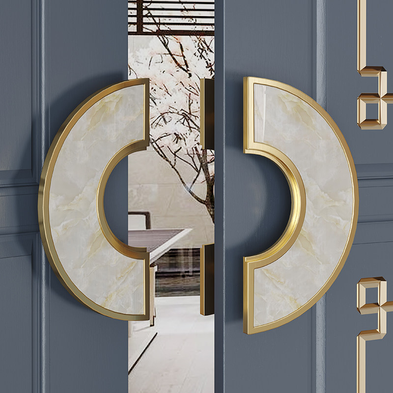 Brushed gold inlaid with white marble imitation stone