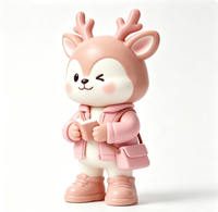 Figurine d'art de cerf personnalisée en PVC et ABS, statue de dessin animé, fabrication OEM en Chine, figurine personnalisée pour la vente en gros de produits de marque