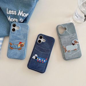 Étui de téléphone Tschick Cowboy brodé avec motif de <span class=keywords><strong>chien</strong></span> saucisse, adapté à l'iPhone 16 Promax, Apple 15, avec emplacement pour carte, nouveau modèle 14, 13 pour femmes - Product Image 2