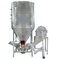 Mélangeur d'aliments vertical galvanisé spécial volailles de 500 kg, mélangeur d'aliments pour poulets, canards, oies, pour le mélange des matières premières et l'agitation des aliments.