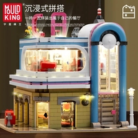 Mould King 16001 bloc de construction Streetview californie Restaurant jouet pour enfant bricolage Architecture MOC bloc cadeau d'anniversaire