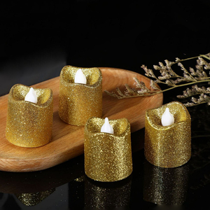 Vela <span class=keywords><strong>LED</strong></span> con Efecto de Chispas, Pequeña, Redonda, Roja, Plateada, Dorada, Funciona con Pilas, con Función Intermitente para Fiestas y Eventos - Product Image 4