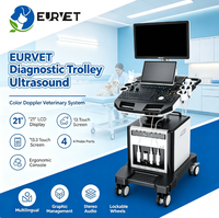 EUR VET Chariot d'échographie multilingue (EN, RU, SP, PT, ARB, VN, ID, DE, FR), conception ergonomique pour usage clinique et hospitalier