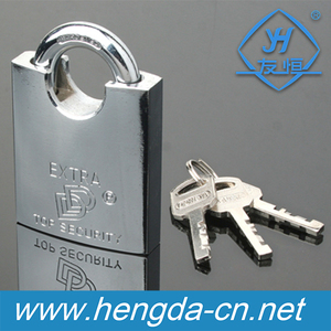 YH1118 Candado de hierro de haz medio envuelto en arco de 2 teclas cromado brillante plateado - Product Image 5