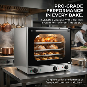 Four à convection commercial en acier inoxydable à double moteur, 60 L, 4 plateaux, four électrique pour boulangerie - Product Image 1