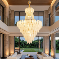Lustre en verre de plume moderne de luxe français lumière pour escalier hôtel Hall Villa hall suspension lampe suspendue éclairage à la maison