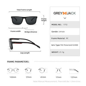 Lunettes de soleil sport Greyjack polarisées UV400, monture PC, verres TAC noirs pour le cyclisme en extérieur, hommes et femmes - Product Image 5