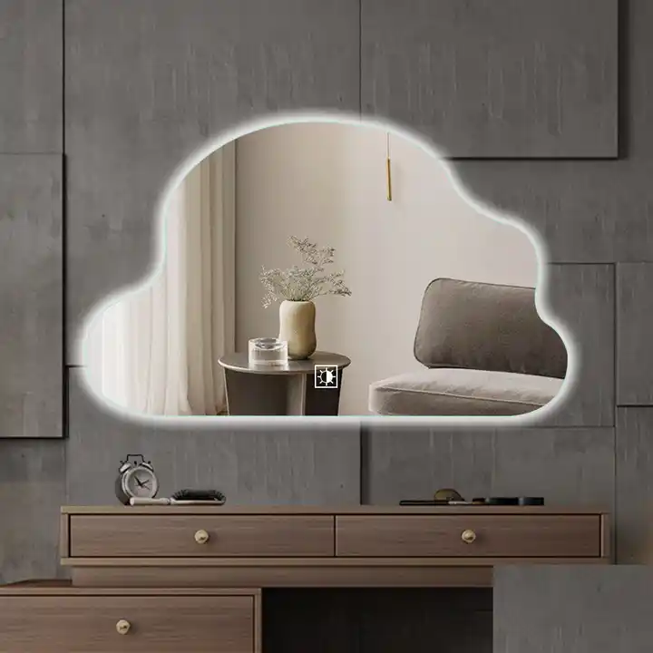 luz moderna de lujo nube forma vanidad espejo irregular hotel dormitorio  tocador maquillaje pared colgante espejo
