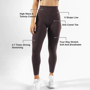 Tùy Chỉnh Spandex/Nylon Nhanh Chóng Khô Hoạt Động Mặc Phòng Tập Thể Dục Tập Luyện Vớ Cao Eo Yoga Quần Mông Nâng Yoga Xà Cạp Cho Phụ Nữ - Product Image 6