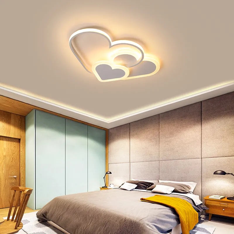 Dimmable Love Heart LED Ceiling Lamp Light Children's Room Bedroom Study Nursery Modern Metal Acrylic 90 Surface Mounted Large