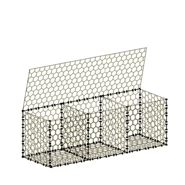 Giá tốt nhất 2.7mm Dây Lục giác gabion lưới hộp gabion bức tường dệt đá lồng Net