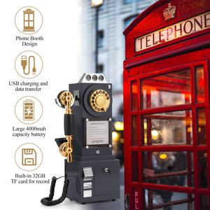 ヴィンテージアンティーククラシックオーディオゲストブック電話レトロロータリーダイヤルコード付き公衆電話オーディオゲストブック電話結婚式のイベントブース用 - Product Image 5