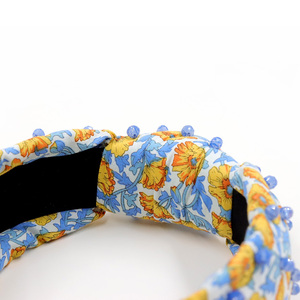 Finestyle – accessoires pour <span class=keywords><strong>cheveux</strong></span> OMG, bandeaux divers en tissu bleu cristal pierre <span class=keywords><strong>couture</strong></span> à la main pour femmes, bandeau avec chouchous pour <span class=keywords><strong>cheveux</strong></span> - Product Image 5