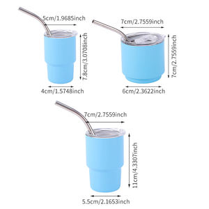 Mini Tumbler in Metallo con Coperchio e Cannuccia, Bicchierino da Shot per Sublimazione, Tazza da <span class=keywords><strong>Caffè</strong></span>, 2oz 3oz 4oz, Vendita Calda negli USA - Product Image 5