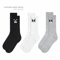 Chaussettes en coton doux personnalisées de bonne qualité, logo personnalisé, chaussettes de sport pour hommes et femmes