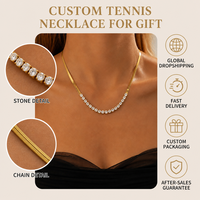 Collier tennis CZ en acier inoxydable, chaîne serpent plaqué or, zircon rond, étanche, hypoallergénique, cadeau bijoux