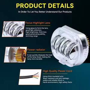 Accessoires de voiture, phare de moto LED 4SMD, Angel Eye Devil Eye, ampoule H4 12V, 30W, 3000 lumens, 6000K-6500K, montage universel - Product Image 5