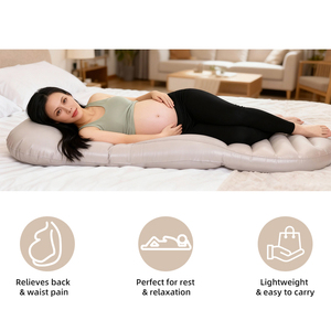 Gối hơi PVC phủ nhung có sẵn, thích hợp cho phụ nữ mang thai giảm đau bụng, gối hơi - Product Image 6