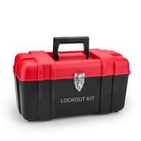 Portatile con serratura di Blocco Tool Box Kit con rimovibile organizer vassoio Adatto per attrezzature di Revisione di blocco-tagout