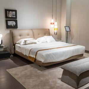 French Style Soft <b>Bed</b> with Solid <b>Pine</b> Wood <b>Frame</b> Modern Design King/Full Size for Master Bedroom - Product Image 1