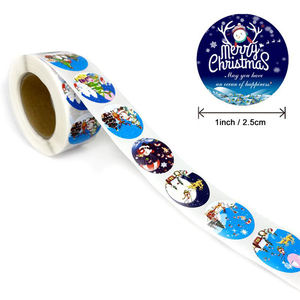 Dank U Wenskaarten Afdichting Ronde Feestdagen Vrolijk Kerstfeest Stickers Voor Gift Decoratie - Product Image 3