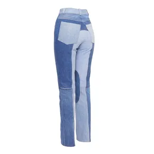 DiZNEW 2021 high waist Fashion casual denim trousers Patchwork slim jeans women