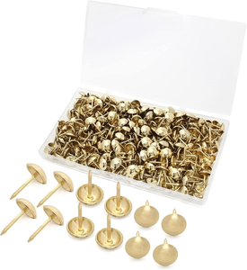 Chiodi Decorativi per Tappezzeria Fai-da-Te, Colore Oro, D11mmxL17mm, Borchie per Divani, Chiodi Decorativi per Mobili in Legno, Chiodi a Testa Tonda - Product Image 4
