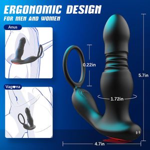 Pemijat prostat tahan air pria pemijat Anal getaran penuh 7 mode dengan cincin penis steker Anal jarak jauh mainan seks Anal untuk pria - Product Image 5