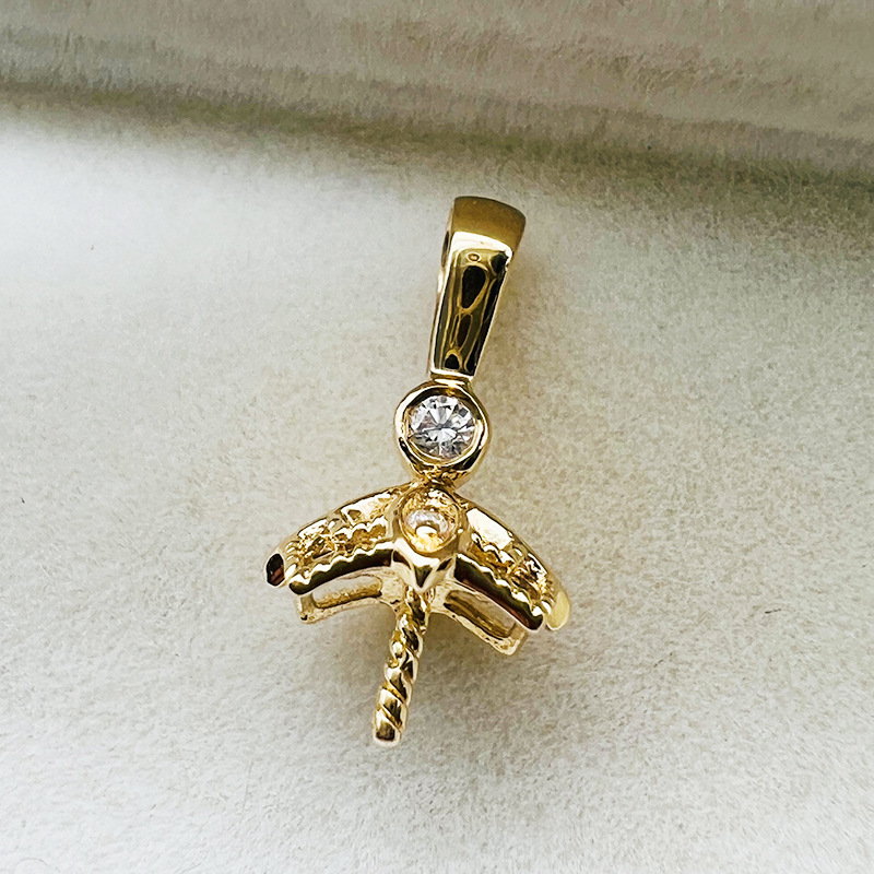 18k yellow gold without pearl