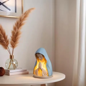 Lampe de nuit Vierge Marie, lampe de table décorative, accessoires de bureau, décoration de la maison pour le couloir, la salle de prière, la chambre d'étudiant, la cuisine, la lecture - Product Image 6