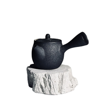 Support de pot en béton à texture bois personnalisé, matériau ciment écologique, style chinois, base de théière Kung Fu, décoration pour salon de thé