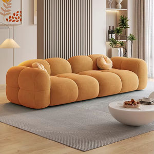 Divano Moderno Scandinavo Crema Arredo Casa Divano da Soggiorno Divano Letto in Tessuto Personalizzato - Product Image 2