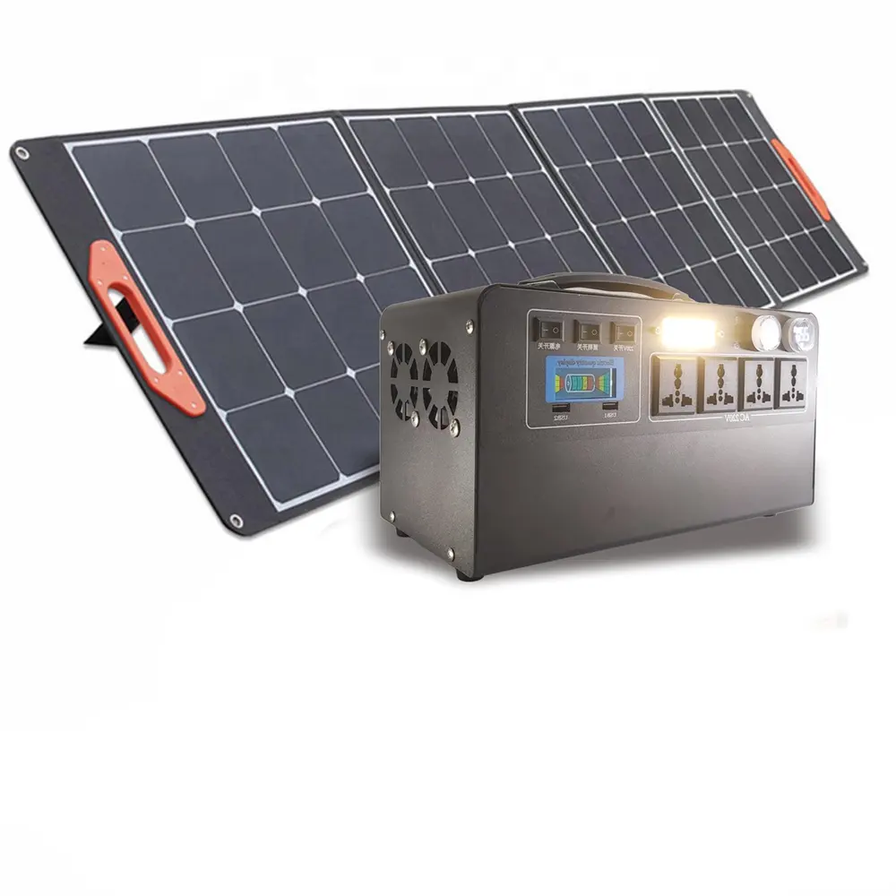 가정 사용 태양 에너지 에너지 저장 전원 시스템 재충전용 점화 600W 500W 휴대용 이동할 수 있는 발전소