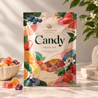 Sachets personnalisés imprimés à trois soudures pour bonbons, emballages de confiserie, sacs d'emballage de marque pour la vente au détail