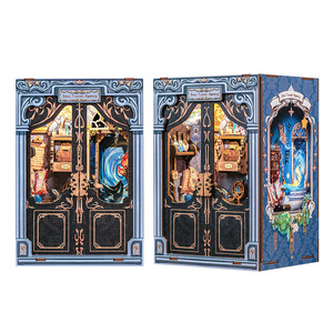 CuteBeemini <b>Magic</b> House Diy Wooden Miniature 3D Model Toy Assembled Bookend Creative Gift With Touch Switch Hidden Battery <b>Box</b> - Product Image 1