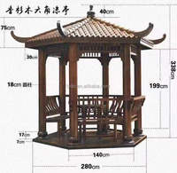 Cabine de décoration en bois de jardin antique Classic China Garden Gazebo en bois Tiny House