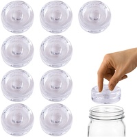 Lot de 9 couvercles de fermentation en verre robuste pour bocaux Mason à large ouverture