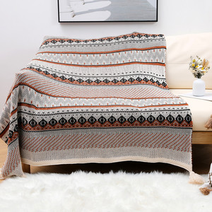 Y-Z Oatmeal Colored Acrylic Yarn Cable Knit Crochet Blanket Home Living Bedding <strong>Neutral</strong> Blankets <strong>Throws</strong> - Product Image 6