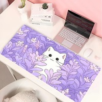 Nuages chat noir joli motif Cool PC tapis de souris de jeu Gamer tapis Teclado tapis tapis de bureau pour ordinateur portable 900X400