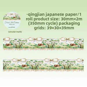1 Rouleau de ruban adhésif PET série Senyu <span class=keywords><strong>Manga</strong></span> pour rideaux, motif paysage extraterrestre, adhésif en caoutchouc activé par l'eau, imperméable, adhésif simple face - Product Image 5