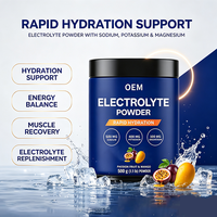 Poudre d'électrolytes pour hydratation rapide, mélange de boisson fruit de la passion et mangue 500g, supplément de boisson électrolytique sous marque privée