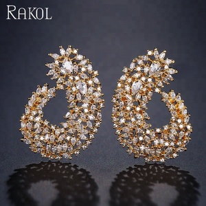 rakol EP2135 Women's <b>Accessories</b> Micro Inlaid Crystal Large Flower Zircon Stud Earrings - Product Image 1