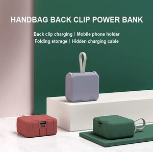 Station d'alimentation <span class=keywords><strong>portable</strong></span> universelle 4000 mAh avec support de téléphone, charge rapide, câbles intégrés doubles, <span class=keywords><strong>sortie</strong></span> 20 W - Product Image 5